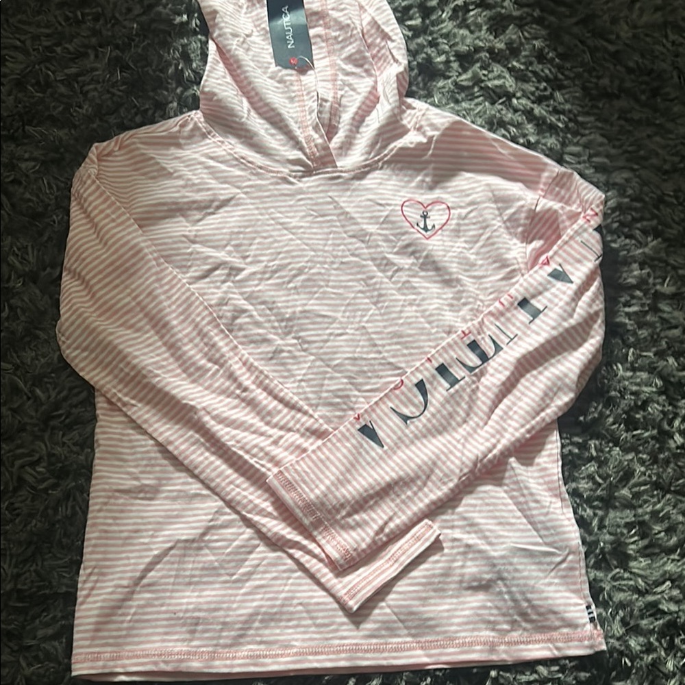 nautica pink striped long sleeve